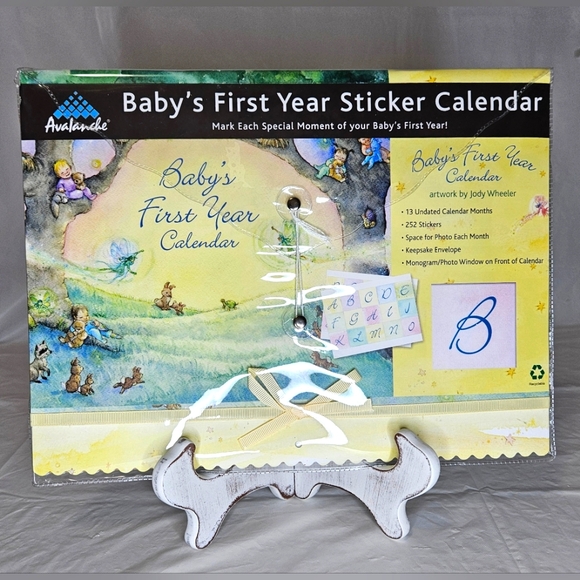 NWT Avalanche Baby's First Year Sticker Calendar And Stuffed Bunny Bundle - Picture 2 of 8